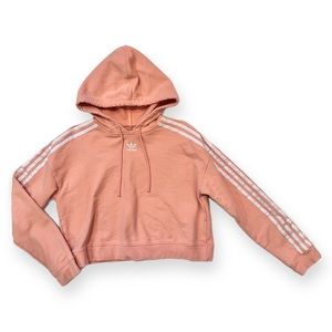 Peachy pink adidas cropped hoodie (size XS)